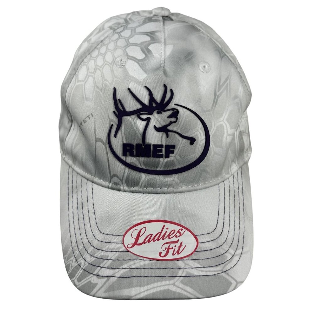 RMEF Kryptek Yeti Camouflage Cap Ladies Fit Gray Rocky Mountain Elk Hunting OSFM